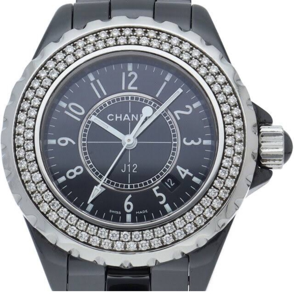 Ladies Chanel Black Ceramic Band Watch